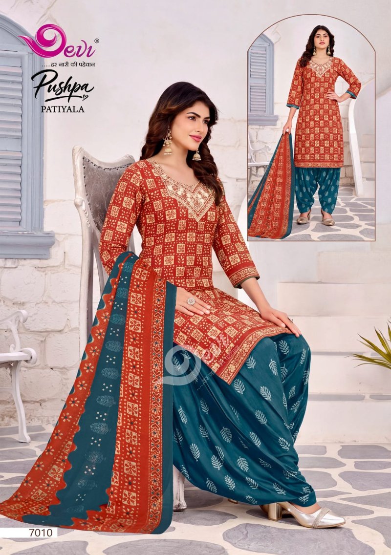 Pushpa Vol 7 By Devi Indo Cotton Printed Readymade Dress 